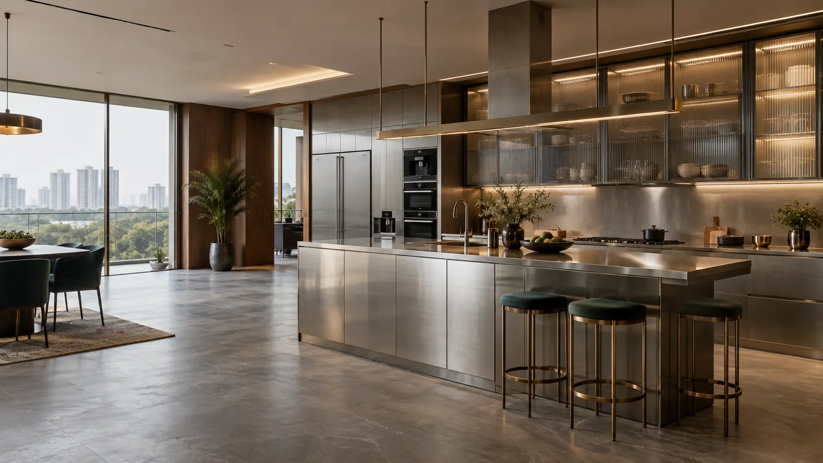 Premium stainless steel modular kitchen by Anckona